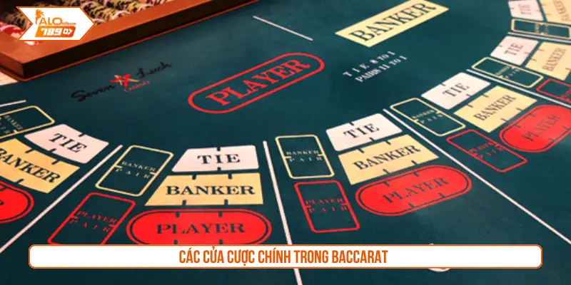 Các cửa cược chính trong Baccarat