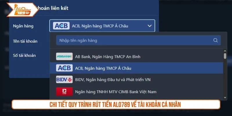 Chi tiết quy trình rút tiền Alo789 về tài khoản cá nhân