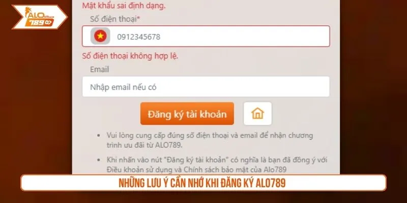 Những lưu ý cần nhớ khi đăng ký Alo789